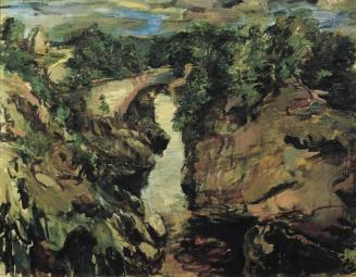 Oskar Kokoschka, Dulsie Bridge, Findhorn River, Schottland, 1929, Öl auf Leinwand, 74 x 93 cm,  ...