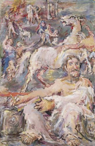 Oskar Kokoschka, Herodot, 1963, Öl auf Leinwand, 180 x 120 cm, Belvedere, Wien, Inv.-Nr. 6517