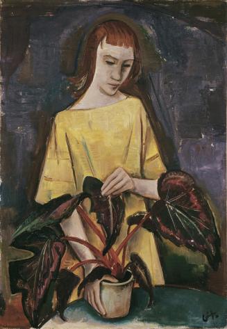 Karl Hofer, Mädchen mit Blattpflanze, 1923, Öl auf Leinwand, 105 x 74 cm, Belvedere, Wien, Inv. ...