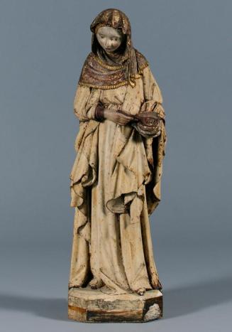 Wiener Bildhauer (?), Hl. Elisabeth, um 1380/1390, Feinkörniger Kalkstein, originale Fassungsre ...