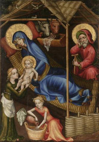 Salzburger Maler (?), Geburt Christi, um 1400, Malerei auf Buchenholz, 41 x 29,5 cm, Belvedere, ...