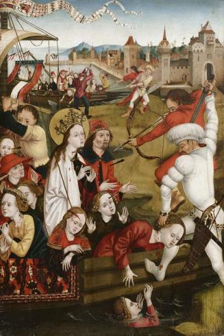 Hans Siebenbürger (Werkstatt), Martyrium der hl. Ursula und ihrer Gefährtinnen, Wien, um 1470/1 ...
