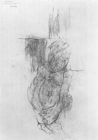 Hildegard Batke-Rest, Kreuztänzer, schwangere Zwergin, 1988, Bleistift auf Papier, 70 x 50 cm,  ...