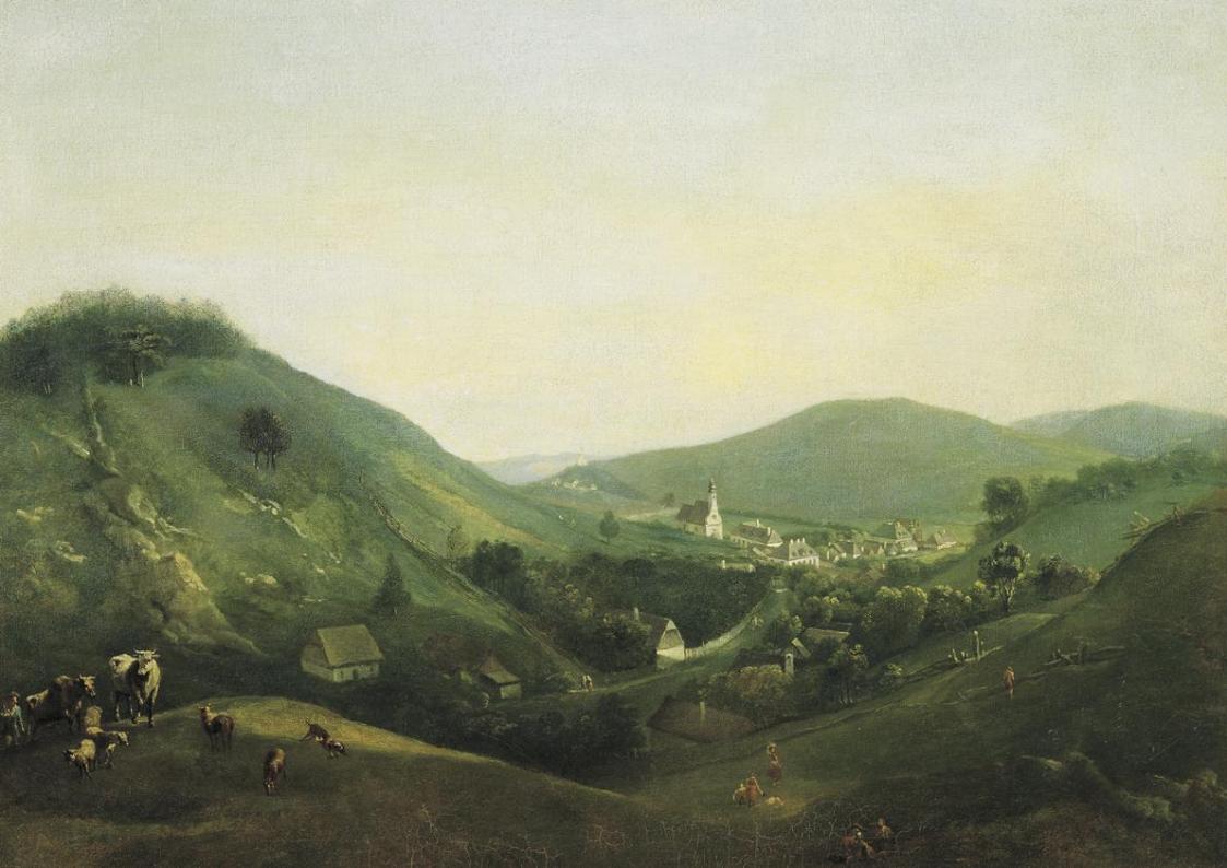 Johann Christian Brand, Landschaft bei Kalksburg, Öl auf Leinwand, 52 x 72 cm, Belvedere, Wien, ...