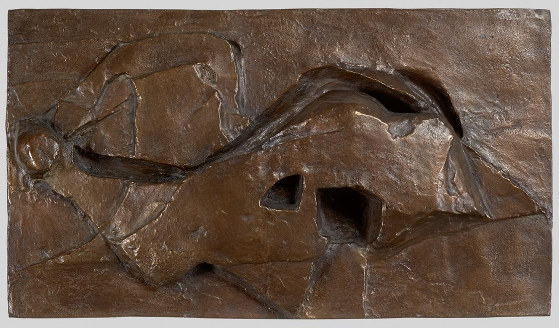 Vincenc Makovský, Relief II, 1930, Bronze, 29 × 50 × 8 cm, Dauerleihgabe Sammlung Rotter, Belve ...