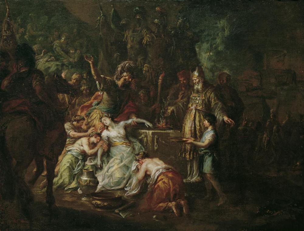 Martin Johann Schmidt, Die Opferung der Tochter Jephtas, 1785, Öl auf Leinwand, 64 x 84 cm, Bel ...