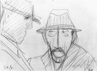 Werner Berg, Zwei Männer im Gespräch, 1960, Bleistift auf Papier, 15 x 20,5 cm, Belvedere, Wien ...