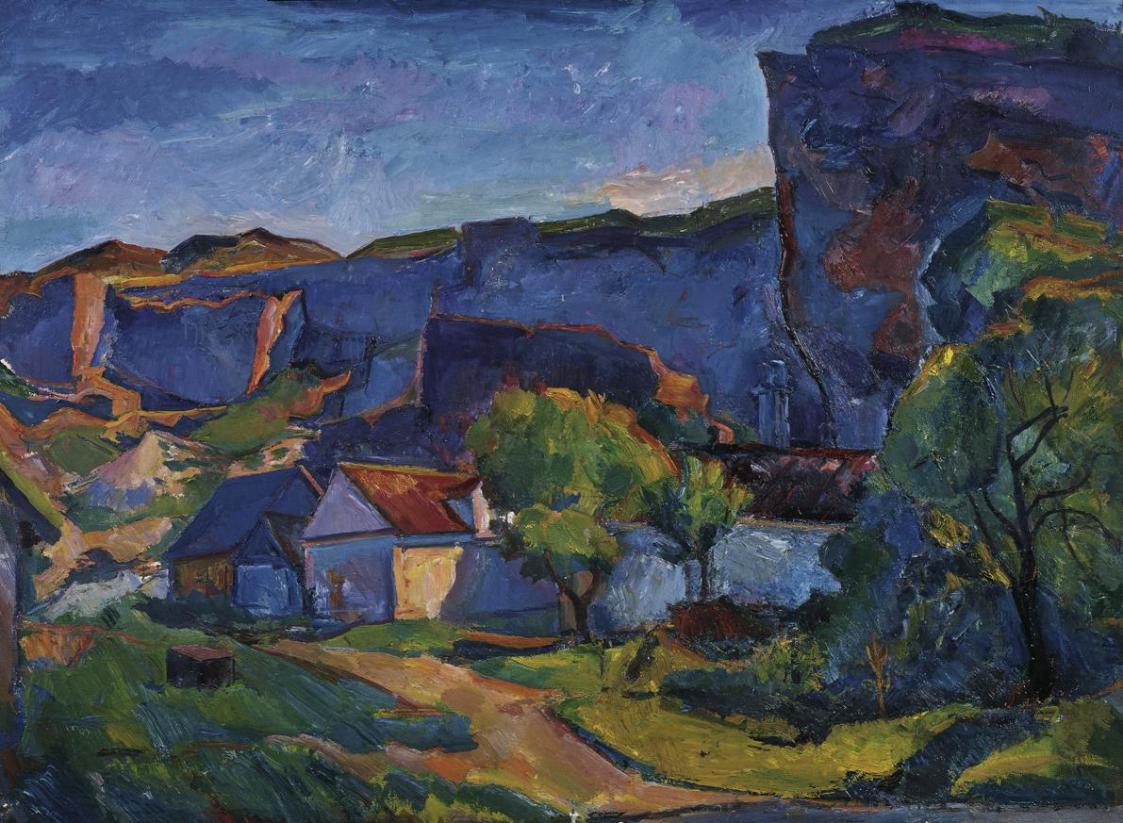 Herbert Boeckl, Blauer Steinbruch bei St. Margarethen, 1938, Öl auf Leinwand, 118 x 161 cm, Bel ...
