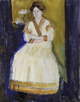 Richard Gerstl, Bildnis Mathilde Schönberg, vor dem Sommer 1907, Tempera auf Leinwand, 95 x 75  ...