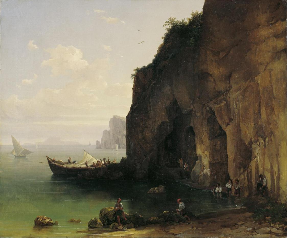 Thomas Ender, Küste von Sorrent, 1829-1830, Öl auf Leinwand, 63,8 x 76,8 cm, Belvedere, Wien, I ...