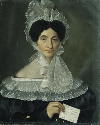 Unbekannter Künstler, Brustbild Magdalene Ruard (gest. 1858), um 1850, Öl auf Leinwand, 68,5 x  ...