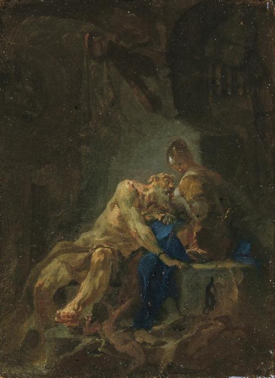 Franz Sigrist d. Ä., Cimon und Pero, um 1775/1780, Öl auf Karton, 25,2 x 19 cm, Belvedere, Wien ...