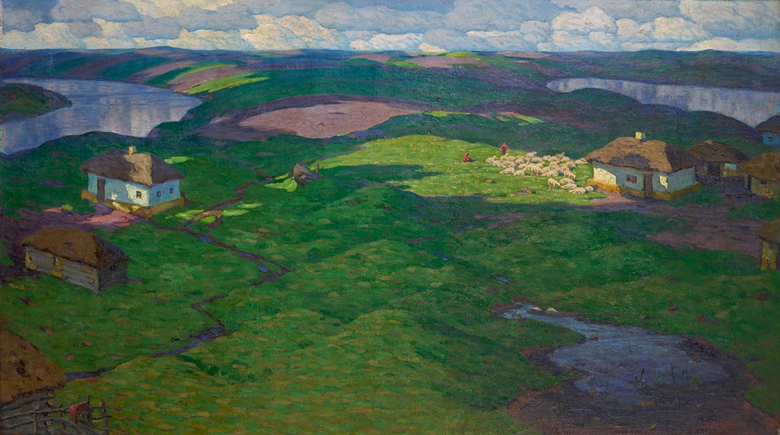 Viktor Sarubin, Wolkenschatten, um 1907, Öl auf Leinwand, 114 x 198 cm, Belvedere, Wien, Inv.-N ...