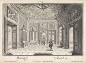 Salomon Kleiner, Bibliothek, 1733, Radierung, Druck in Schwarz auf Papier, Dauerleihgabe aus Pr ...