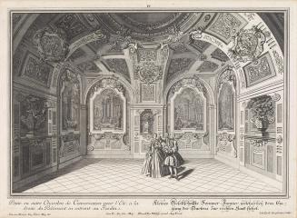 Salomon Kleiner, Kleines Gesellschaftszimmer im Ostflügel, 1735, Radierung, Druck in Schwarz au ...