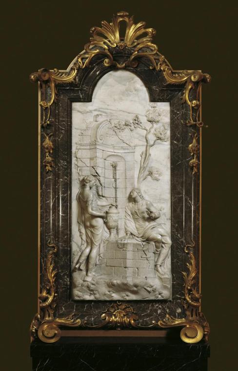 Georg Raphael Donner, Christus und die Samariterin, 1738-1739, Carraramarmor, 144 x 65 cm, Belv ...