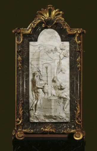 Georg Raphael Donner, Christus und die Samariterin, 1738-1739, Carraramarmor, 144 x 65 cm, Belv ...