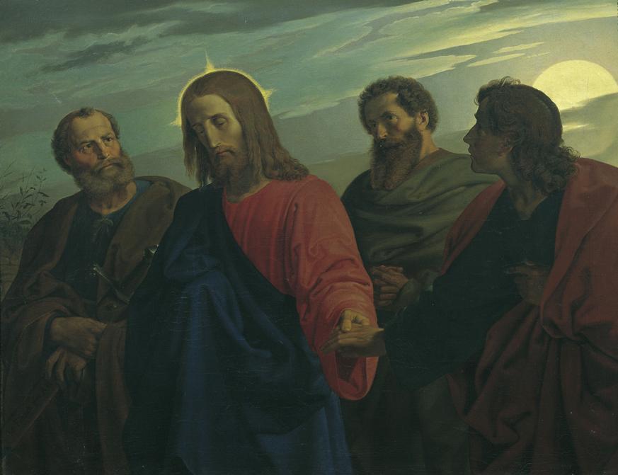 Joseph von Führich, Der Abschied Christi von seinen Jüngern (Gang nach Gethsemane), 1839, Öl au ...