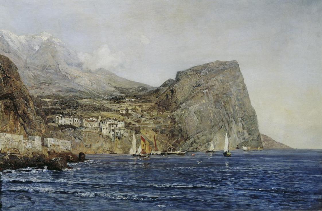 Emil Jakob Schindler, Küstenlandschaft in Dalmatien, 1890, Öl auf Holz, 71 x 106 cm, Belvedere, ...