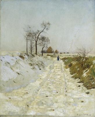 Eugen Jettel, Hohlweg im Winter, 1895, Öl auf Leinwand, 56 x 47 cm, Belvedere, Wien, Inv.-Nr. 3 ...