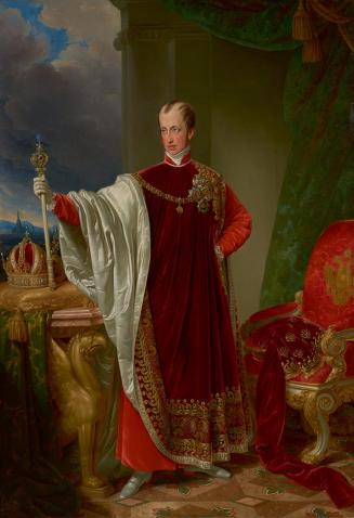 Johann Nepomuk Ender, Kaiser Ferdinand im Ornat des Ordens des goldenen Vlies, 1836, Öl auf Lei ...