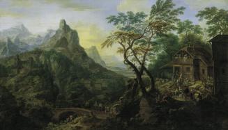 Josef Orient, Gebirgslandschaft, Öl auf Leinwand, 56 x 96 cm, Belvedere, Wien, Inv.-Nr. 7763