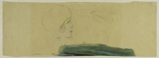 Arnulf Neuwirth, Mädchen mit Taube, 1934, Bleistift, Aquarell auf Papier, 17,5 x 50 cm, Belvede ...