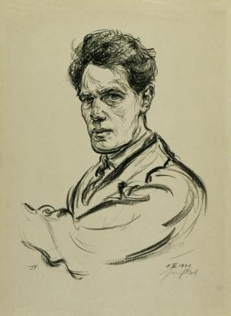 Joseph Floch, Selbstbildnis, 1920, Lithographie, 53 x 39 cm, Belvedere, Wien, Inv.-Nr. 8967