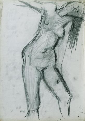 Otto Eder, Stehender weiblicher Akt, 1945/1955, Kohle auf Papier, 100 x 70 cm, Belvedere, Wien, ...