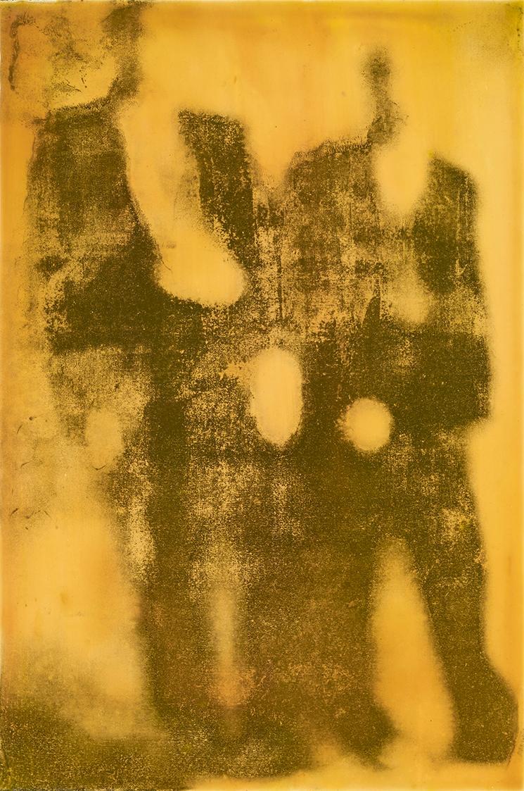 Eva Schlegel, 2 Männer, 1999, Öl, Lack auf Kreidegrund, ungerahmt: 30 × 20 × 4 cm, Schenkung Sa ...