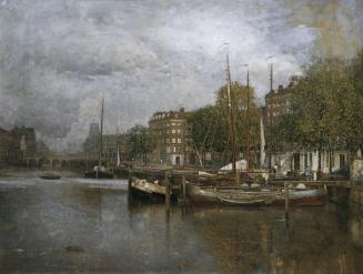Robert Russ, Kanal in Rotterdam, um 1900/1906, Gouache auf Karton, 89 x 116 cm, Belvedere, Wien ...