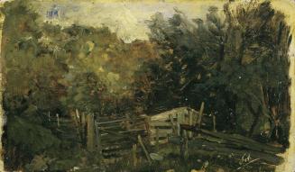 Emil Jakob Schindler, Naturstudie aus Goisern, um 1883, Öl auf Holz, 13 x 21,5 cm, Belvedere, W ...