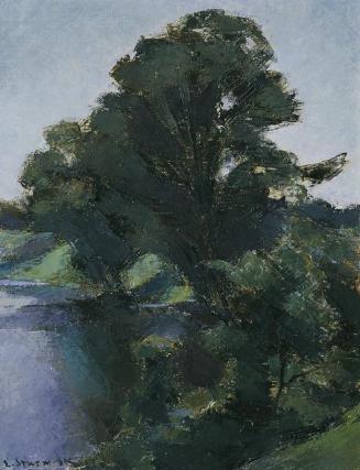 Egge Sturm-Skrla, Bäume am Wasser, undatiert, Öl auf Leinwand, 48 x 36 cm, Belvedere, Wien, Inv ...