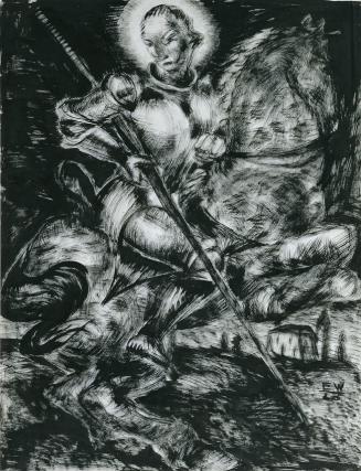Emil Witasek, Hl. Georg, 1923, Feder, Pinsel, Tusche auf Papier, 59,5 x 45,5 cm, Belvedere, Wie ...