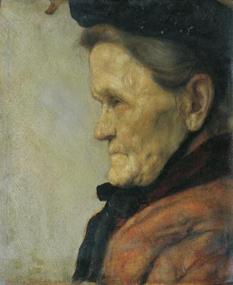 Berta Friederike Grünberg, Brustbild einer Bäuerin, Mitte 20. Jahrhundert, Öl auf Karton, 28,5  ...