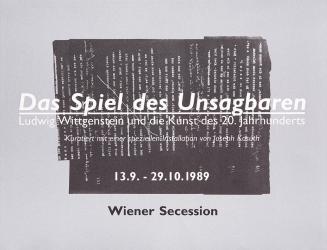 Joseph Kosuth, Das Spiel des Unsagbaren, 1989, Siebdruck auf Papier, Blattmaße: 50 × 65,5 cm, S ...
