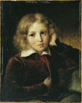 Josef Bayer, Knabenbildnis, 1829, Öl auf Leinwand auf Karton, 19 x 15,5 cm, Belvedere, Wien, In ...