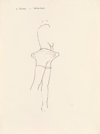 Erwin Wurm, 2 Dosen – Unterhose, 1998, Tusche auf Papier, 31 × 23 cm, Schenkung Sammlung Ploner ...