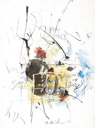 Hans Staudacher, Abstrakt mit kräftigeren Farben, 1983, Gouache auf Papier, 70 × 60 cm, Schenku ...