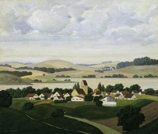 Hans Metzger, Haus am See, undatiert, Öl auf Holz, 55 x 65 cm, Belvedere, Wien, Inv.-Nr.: 8002