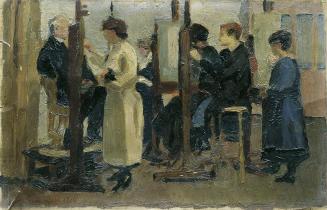 Berta Friederike Grünberg, Im Atelier, 1914, Öl auf Karton, 15 x 23,5 cm, Belvedere, Wien, Inv. ...