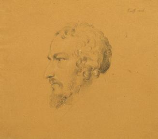 Johann Peter Krafft, Studie eines bärtigen Mannes, 1826, Bleistift auf Papier, weiß gehöht, 19  ...