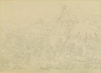 Johann Peter Krafft, Feuer im Dorf, Bleistift auf Papier, 21,5 x 29,5 cm, Belvedere, Wien, Inv. ...