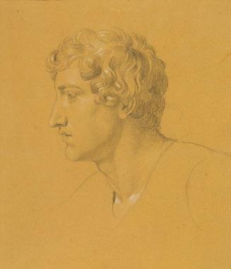 Johann Peter Krafft, Studie eines Kopfes, Bleistift auf Papier, 20 x 17 cm, Belvedere, Wien, In ...