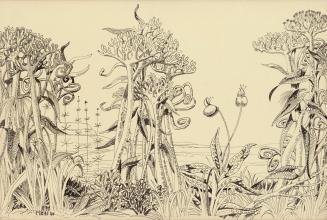 Vaclav Tikal, Landschaft, 1950, Tusche und Feder auf Papier, 15 × 22 cm, Dauerleihgabe Sammlung ...
