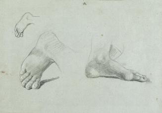 Johann Peter Krafft, Fußstudie, Bleistift auf Papier, 21 x 30 cm, Belvedere, Wien, Inv.-Nr. 940 ...