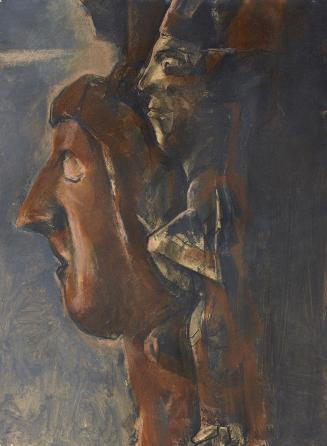 Gerhart Frankl, Maske und König III, 1963, Kohle, Pastell und Gouache auf Papier, 64 × 48,2 cm, ...