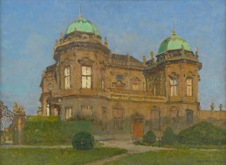 Hans Ranzoni, Abendsonne am Belvedere, 1917, Öl auf Karton, 25,8 × 35,5 cm, Belvedere, Wien, In ...