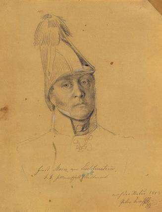 Johann Peter Krafft, Fürst Moriz von Liechtenstein, Porträtstudie zu "Siegesmeldung des Fürsten ...