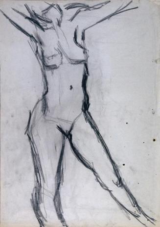 Otto Eder, Weiblicher Akt, 1945/1955, Kreide auf Papier, 100 x 70 cm, Belvedere, Wien, Inv.-Nr. ...